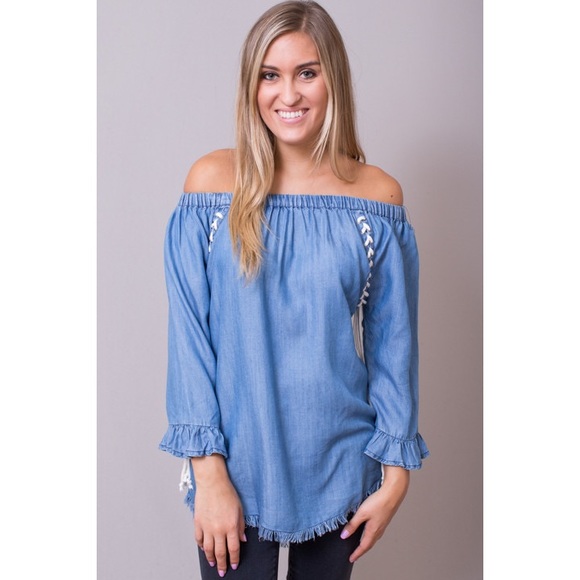 Denim Lace Up Tunic - Billy T - Picture 1 of 15